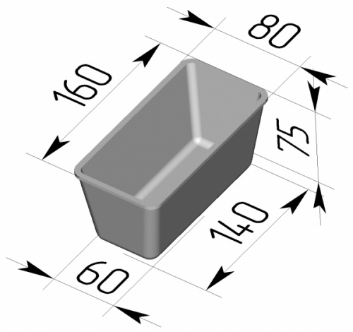 Секция форм для хлеба СПИКА 4Л12 (160 х 80 х75 мм)