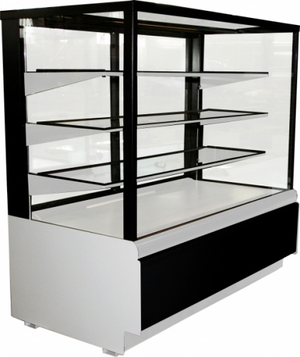 Витрина холодильная кондитерская CARBOMA KC70 VM 1,3-1 9006-9005 (ВХСв-1,3д Cube ТЕХНО)