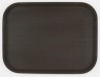 Поднос прорезиненный прямоугольный LUXSTAHL 410х300х25 мм коричневый [1216CT BROWN] кт05