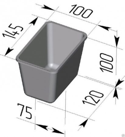 Секция форм для хлеба СПИКА 4Л11 (145 х 100 х 100 мм) фото