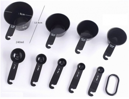 Мерные емкости RESTOPROF пластик, набор 9 шт фото